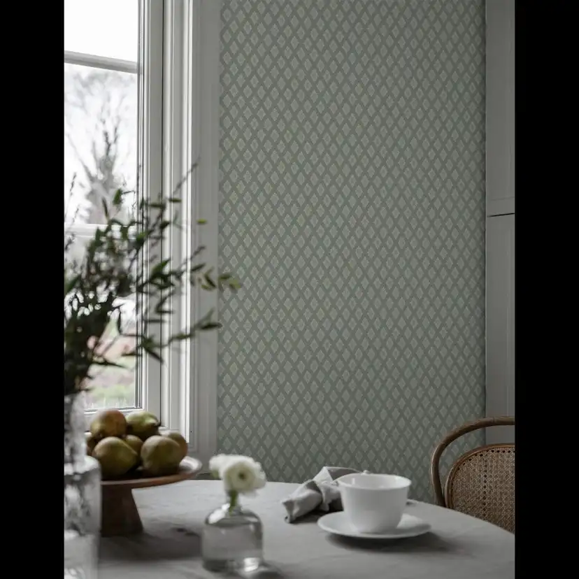 Tapet Duro Flora Selma 537-05 QuickUp, Mönstrad Dimgrön