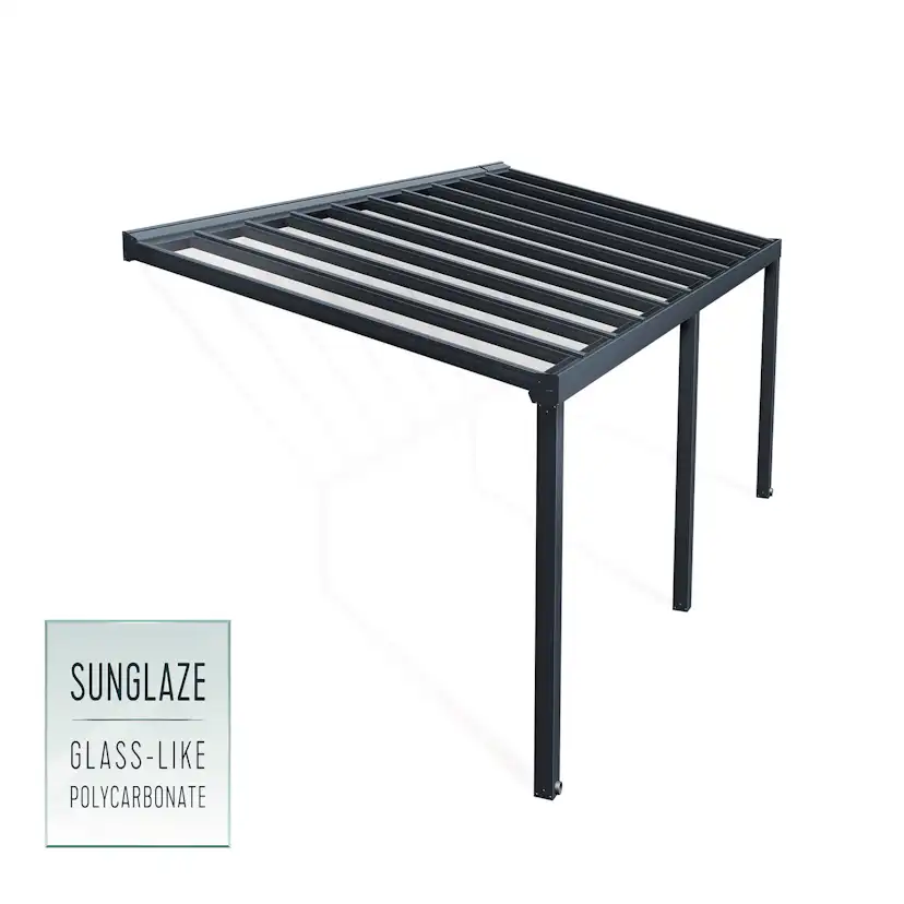 Terrasstak Canopia by Palram Stockholm Antracitgrå med Takpersienner