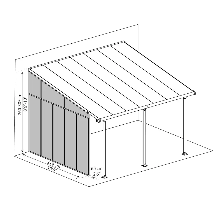 Sidvägg Canopia by Palram Feria Sidvägg 4