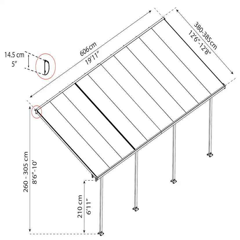 Terasstak Canopia by Palram Feria 4x6,06 m