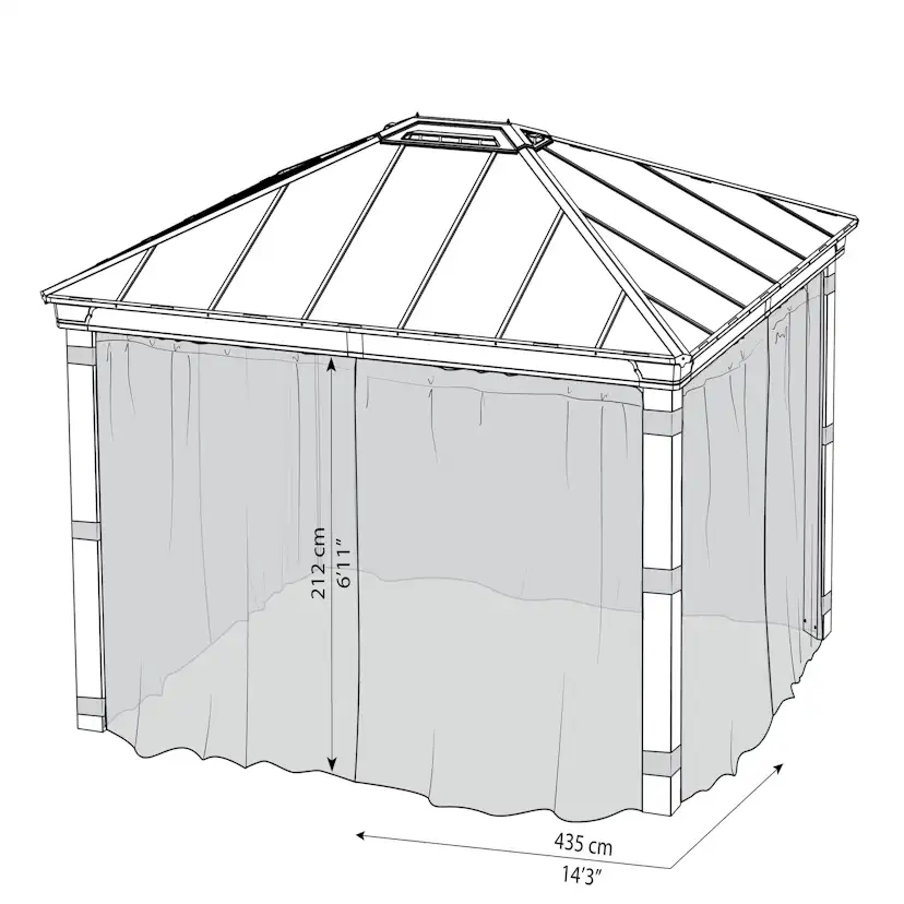 Myggnät Canopia by Palram 4-Pack Till Dallas Paviljong 4,2X4,2 m