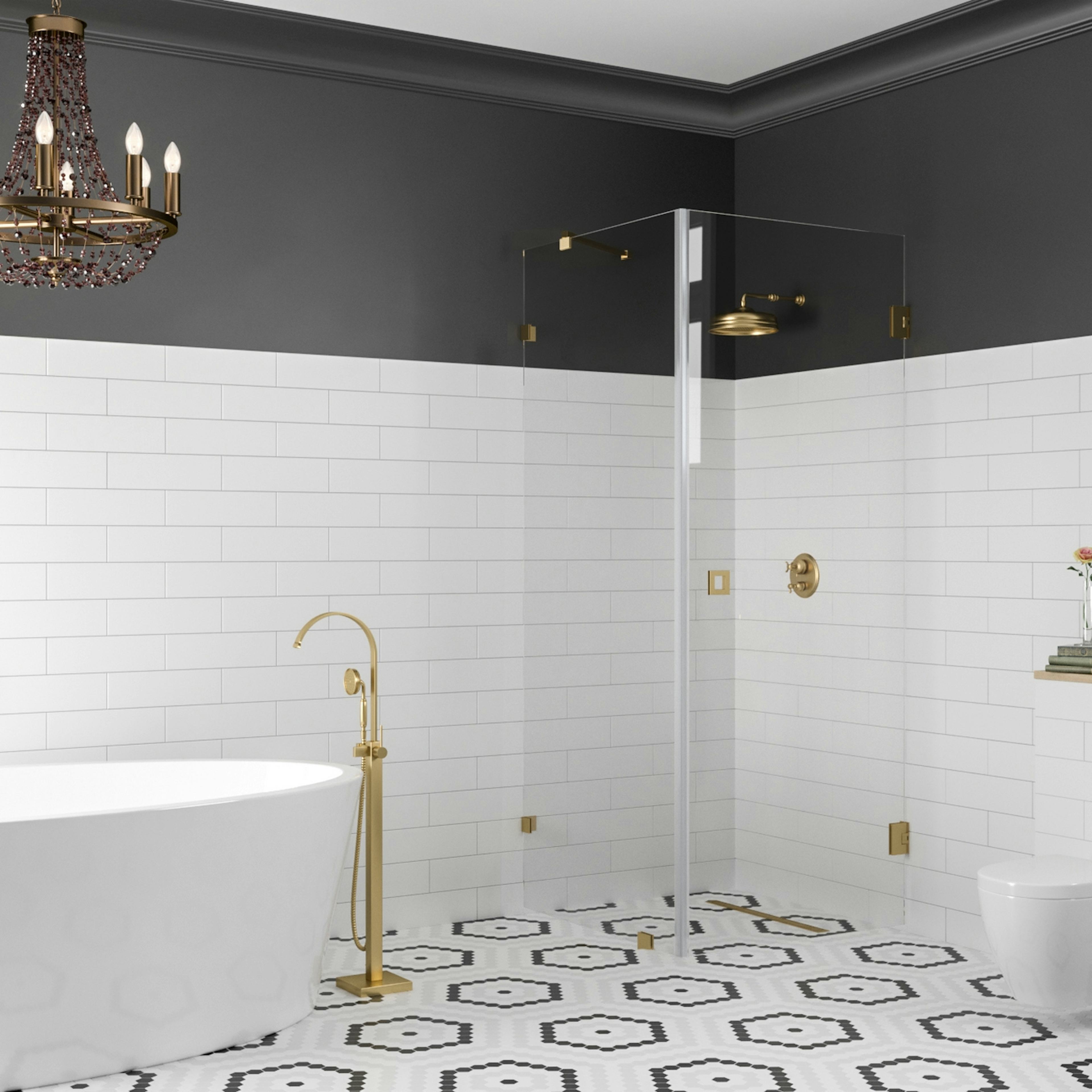 Duschhörn Hietakari Vetro 540 Fast Vägg och Vändbar Dörr