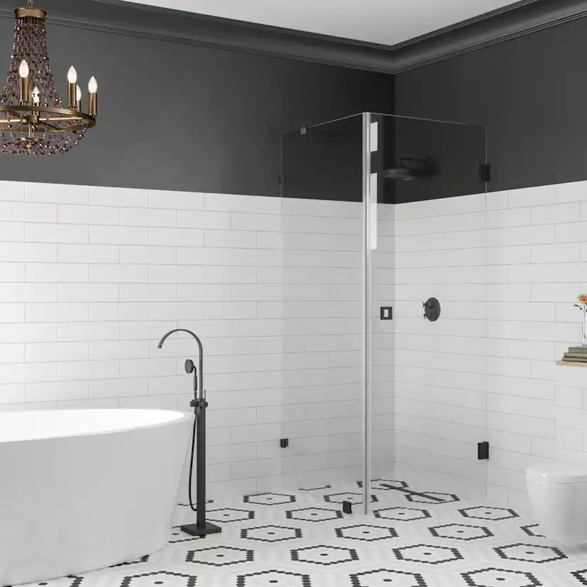 Duschhörn Hietakari Vetro 540 Fast Vägg och Vändbar Dörr