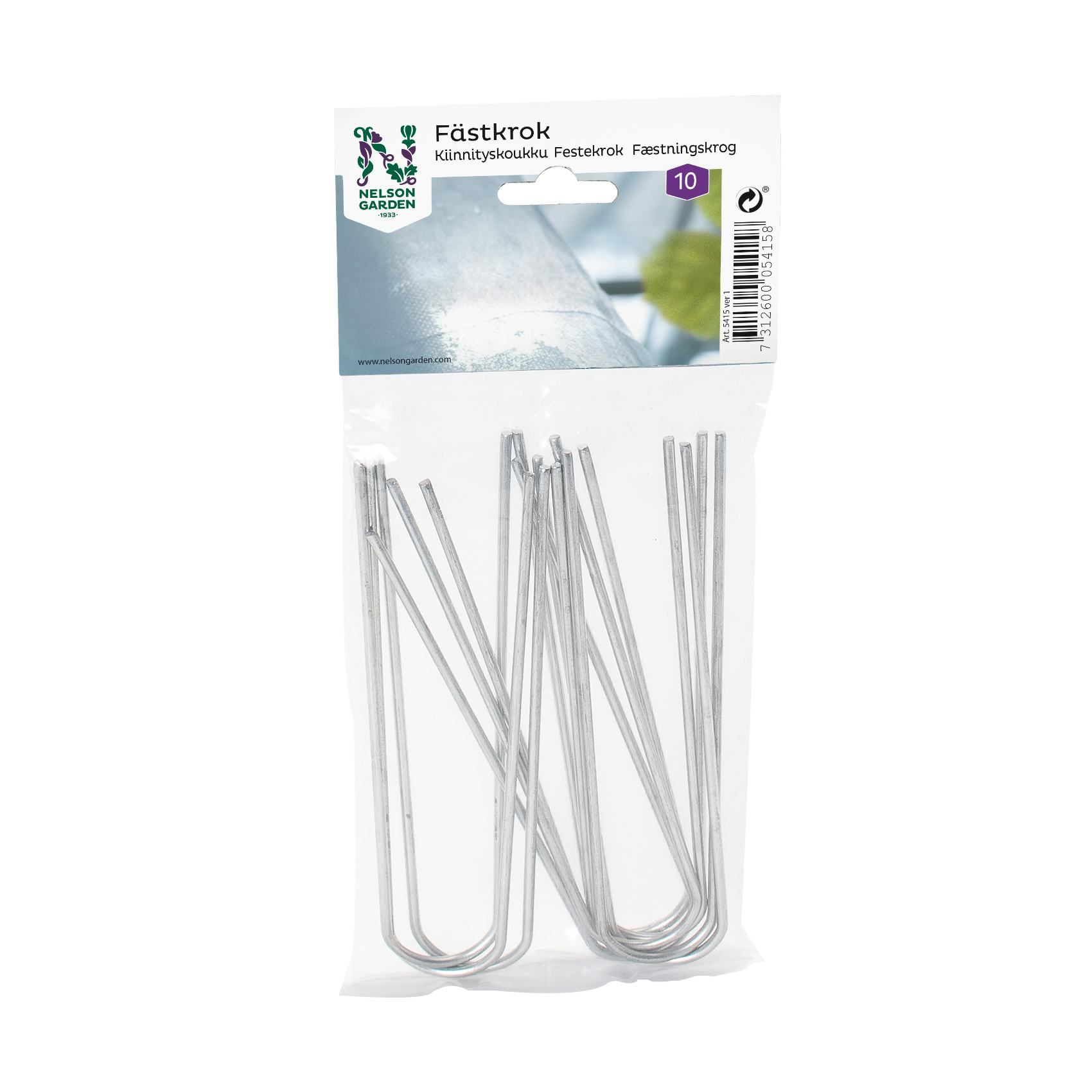 Fästkrok Nelson Garden för Väv 10-pack Galvaniserade