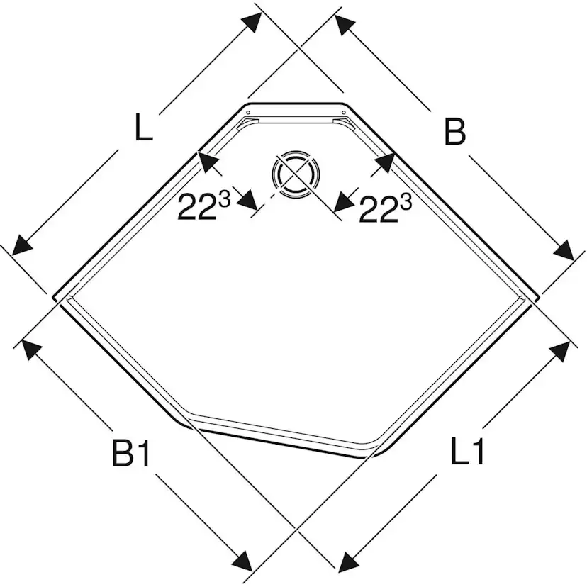 Duschkabin Contura Shower Showerama Classic Pentagonal