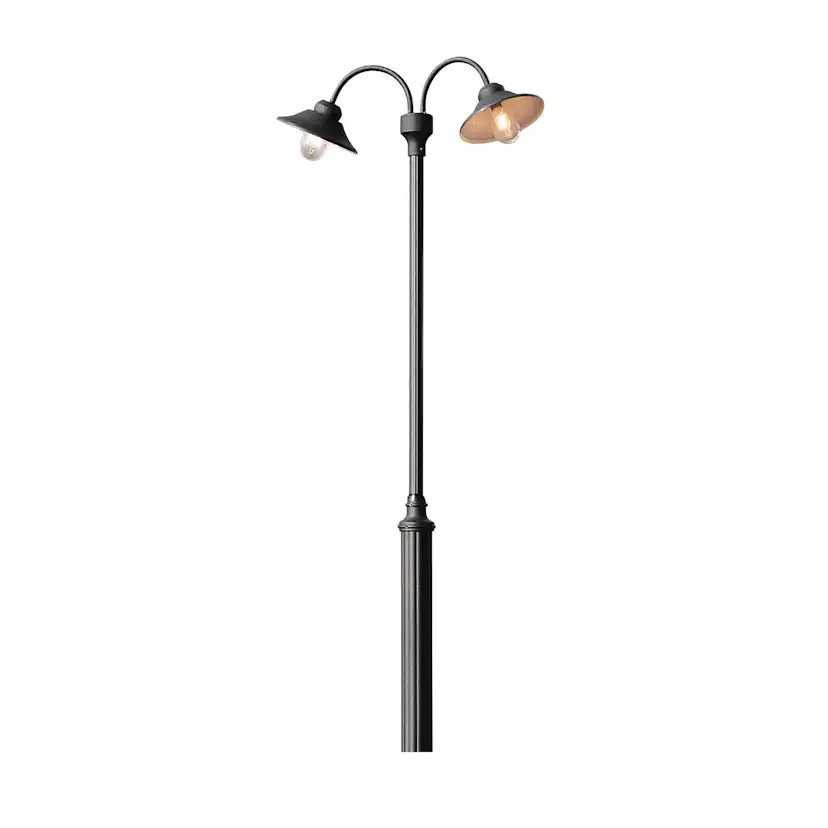 Stolplykta Gnosjö Konstsmide Vega 2-Arm E27 Svart utan Stolpe