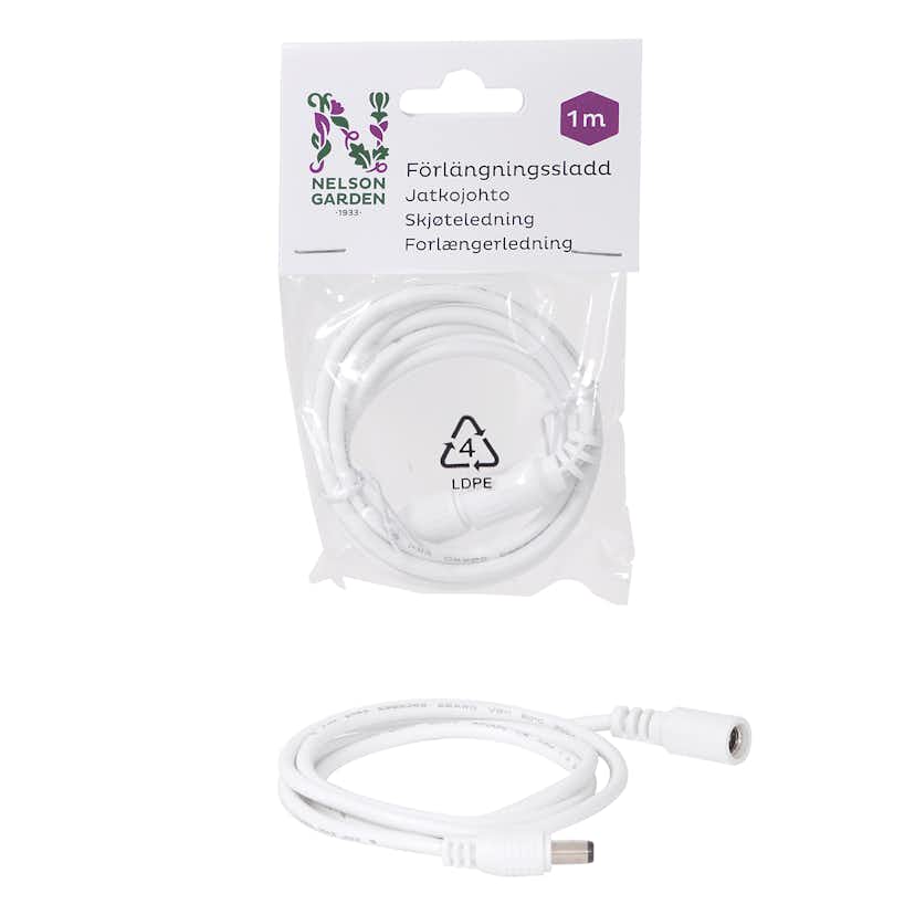 Växtbelysning Nelson Garden Förlängningssladd för Växtbelysning 1m Vit