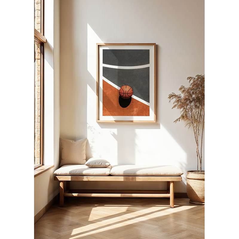 Poster Gallerix Basketball On Court