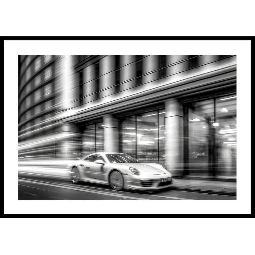 Poster Gallerix Porsche 911 In Motion B&W