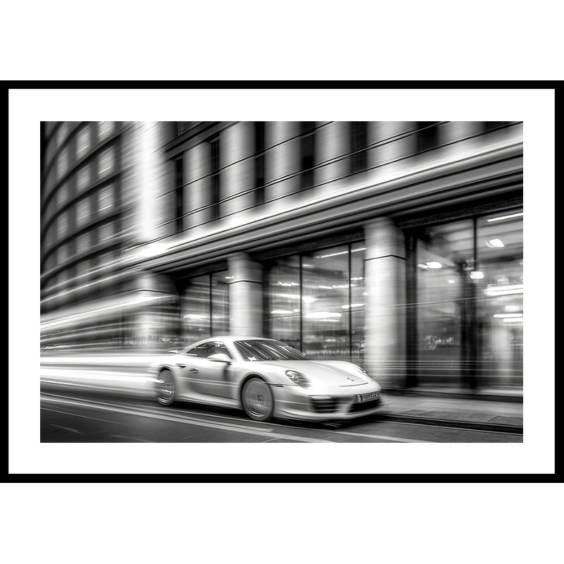 Poster Gallerix Porsche 911 In Motion B&W