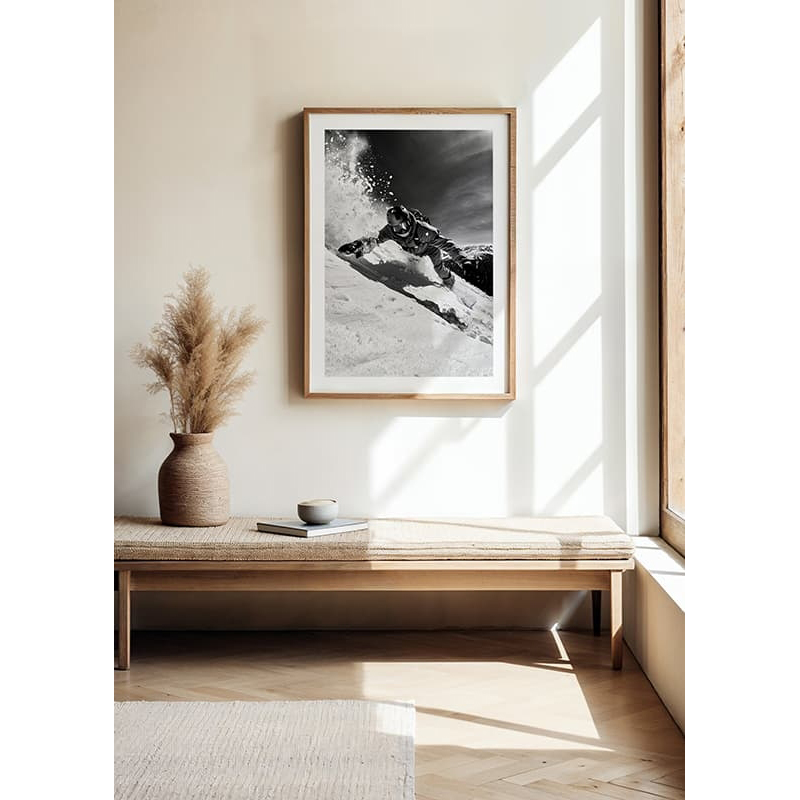 Poster Gallerix Snowboarder B&W No2