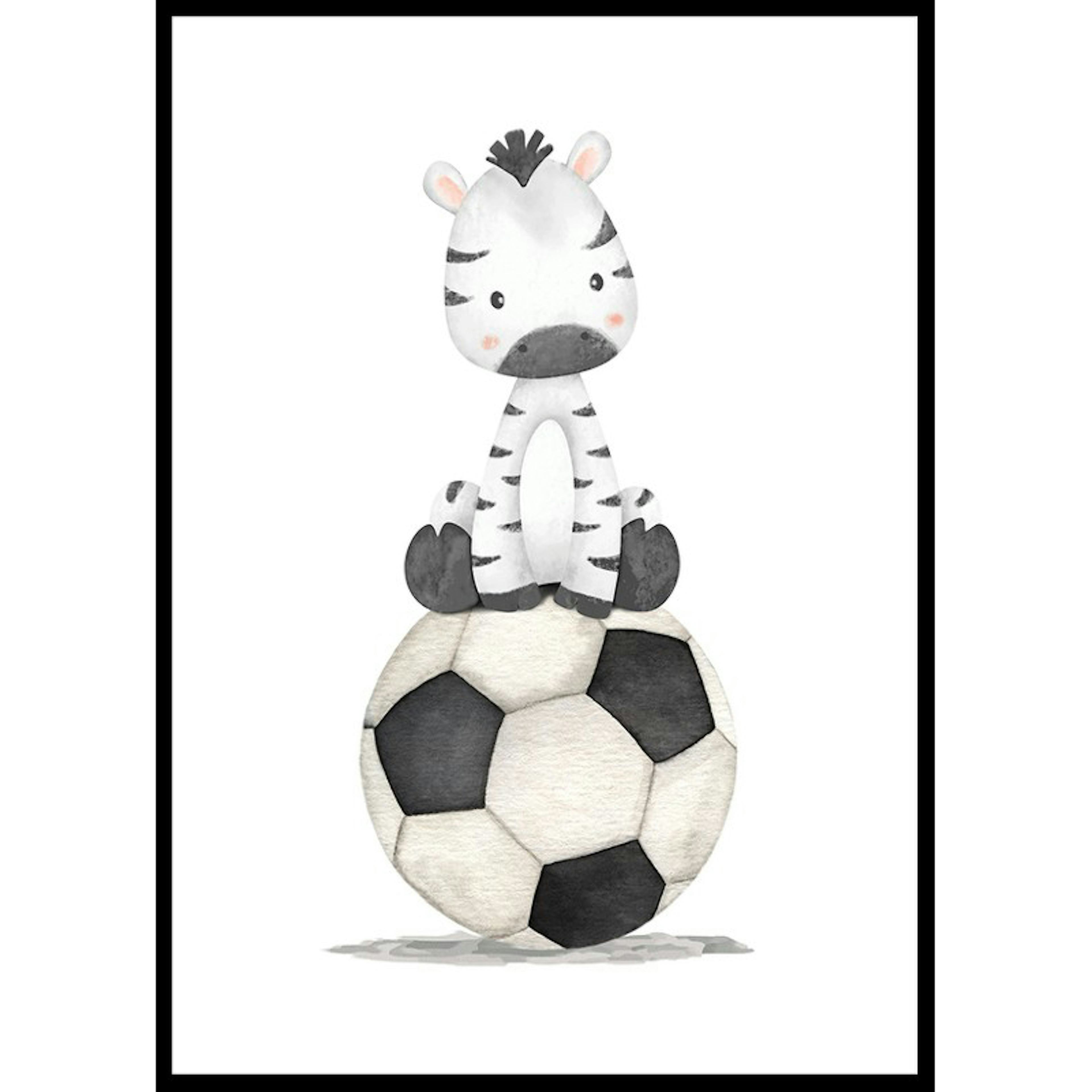 Poster Gallerix Zebra With Soccer Ball
