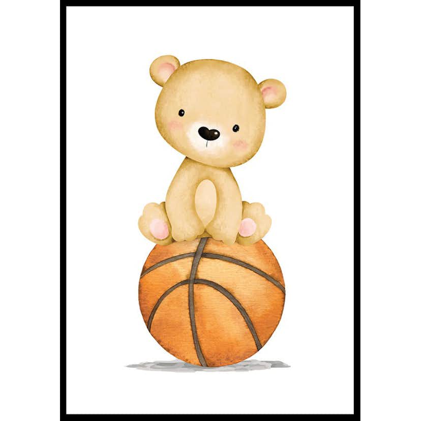 Poster Gallerix Bear With Basketball