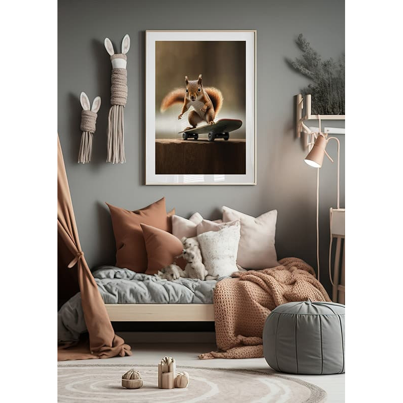 Poster Gallerix Skating Squirrel