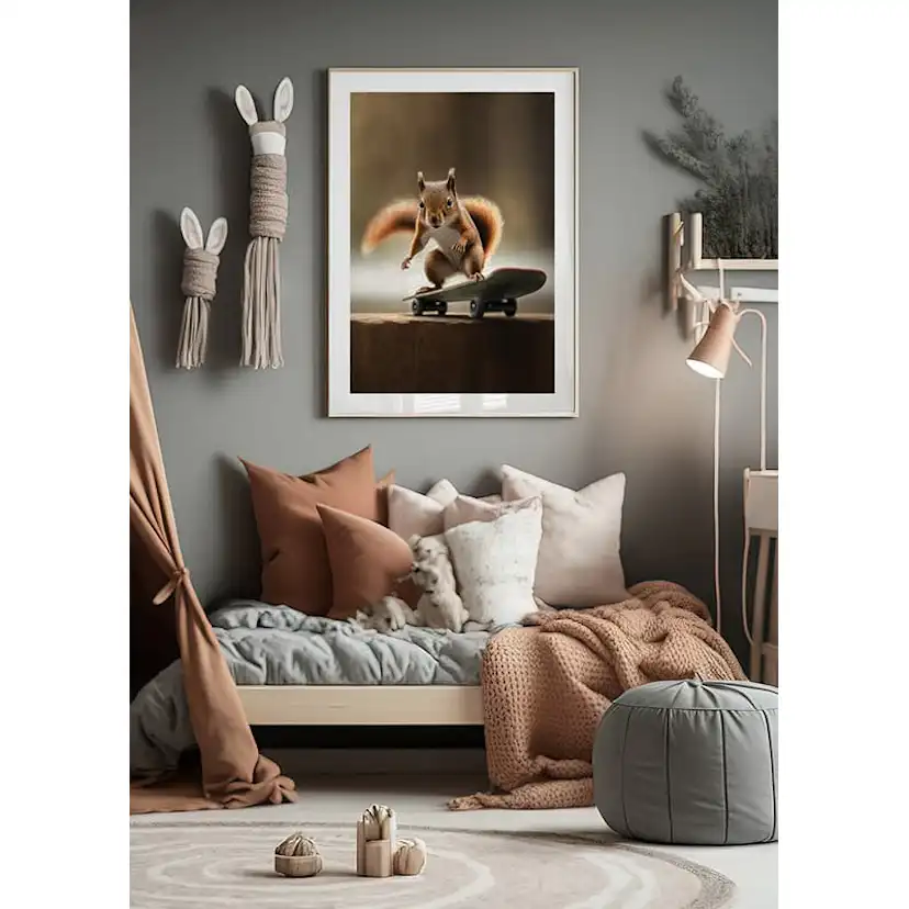 Poster Gallerix Skating Squirrel