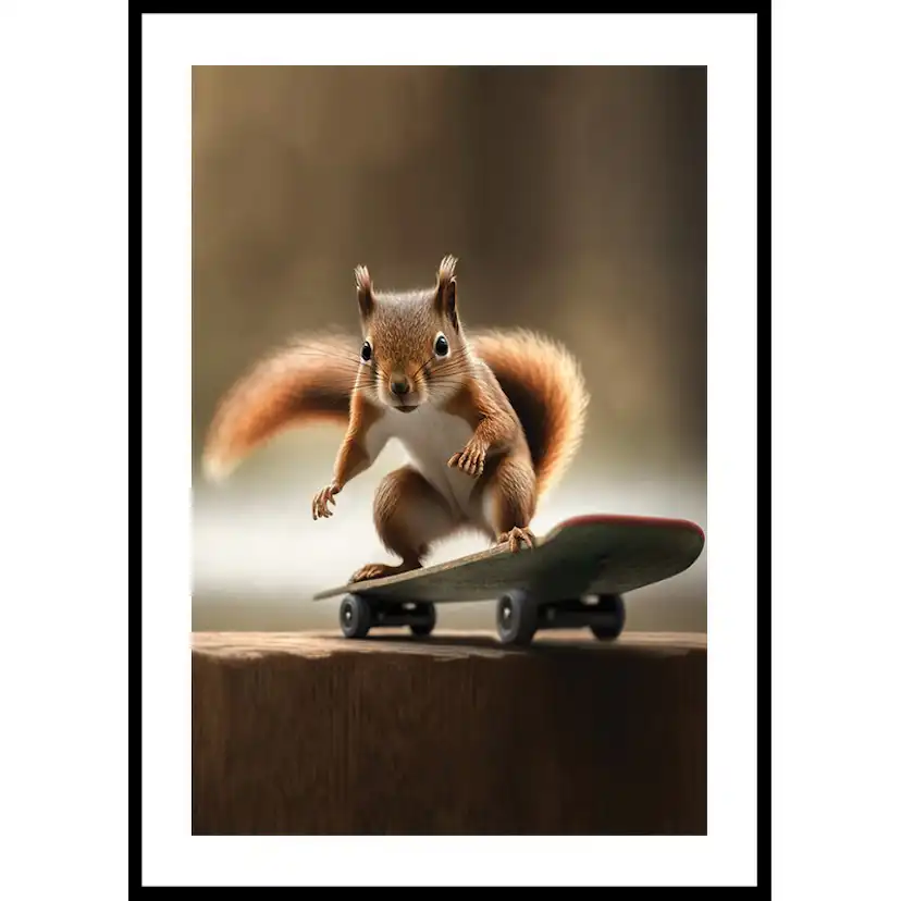 Poster Gallerix Skating Squirrel