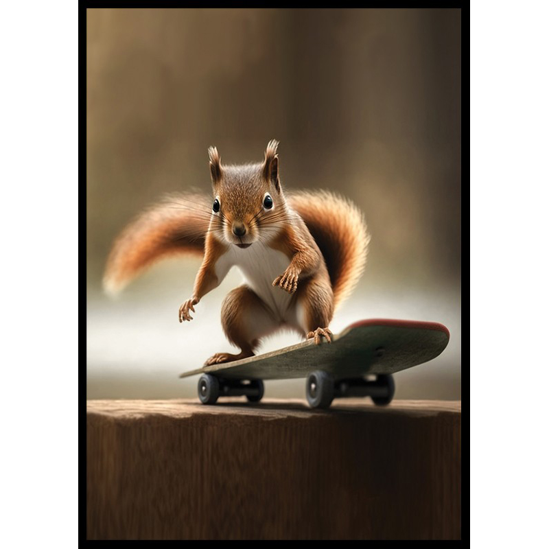Poster Gallerix Skating Squirrel