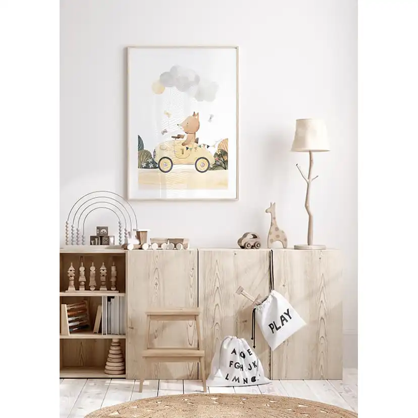 Poster Gallerix Fox Driving A Car