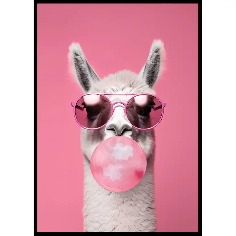 Poster Gallerix Llama With Bubble Gum