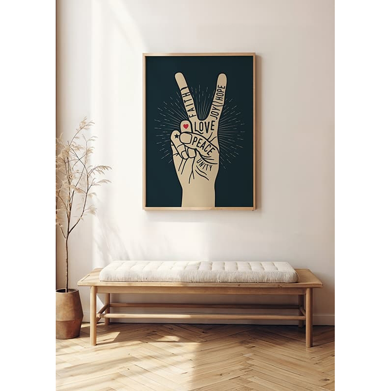Poster Gallerix Peace And Love Vintage Style