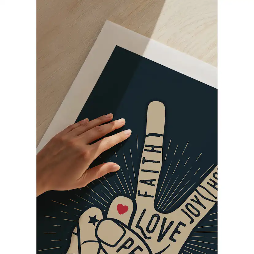 Poster Gallerix Peace And Love Vintage Style
