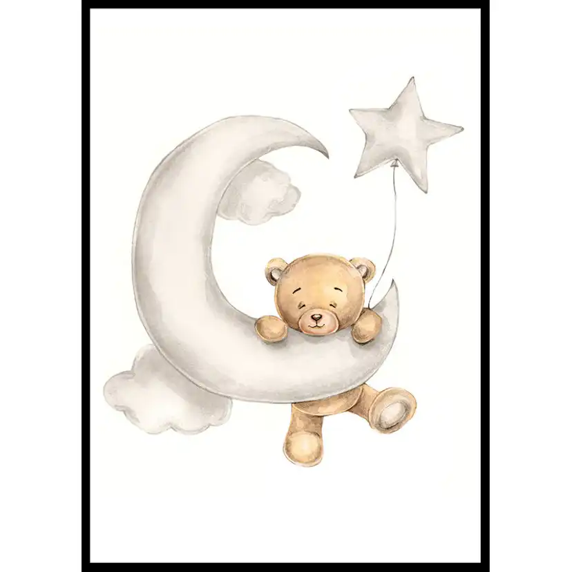 Poster Gallerix Teddy Bear Climbing The Moon