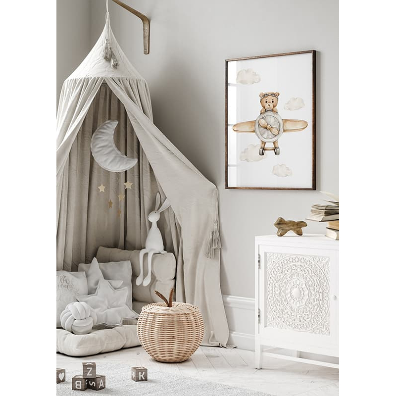 Poster Gallerix Teddy Bear In Airplane