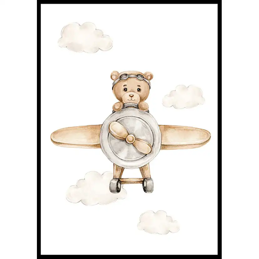 Poster Gallerix Teddy Bear In Airplane