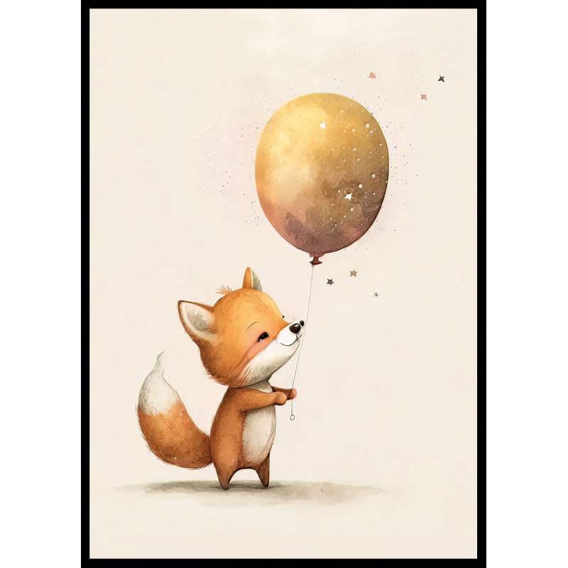 Poster Gallerix Fox Holding Balloon