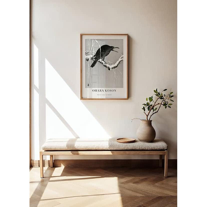 Poster Gallerix Crow On Snowy Tree Branch No1 By Ohara Koson
