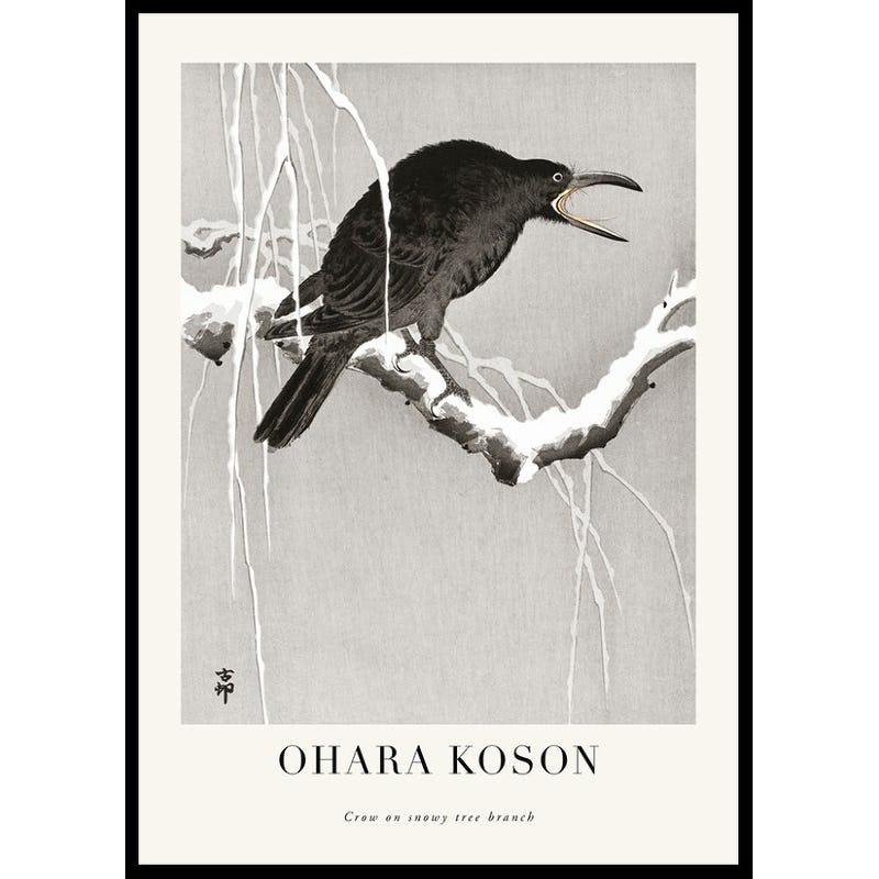 Poster Gallerix Crow On Snowy Tree Branch No1 By Ohara Koson