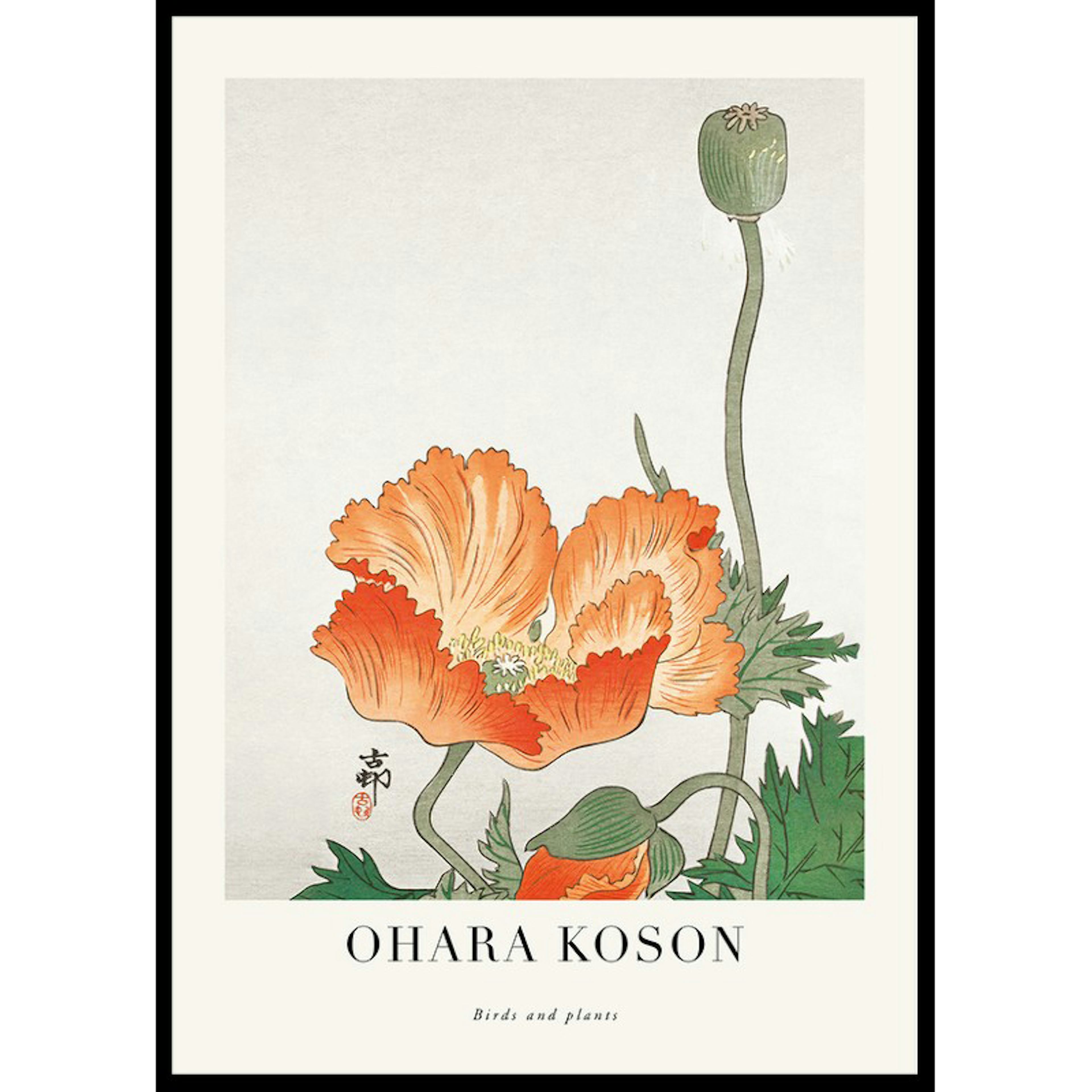 Poster Gallerix Birds And Plants No3 By Ohara Koson