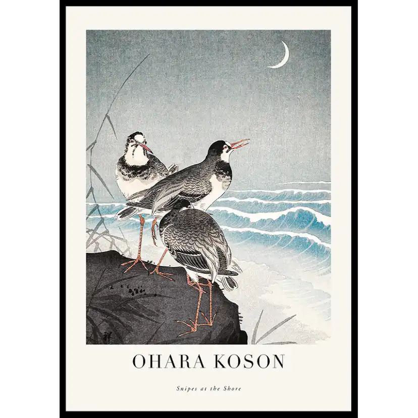 Poster Gallerix Snipes At The Shore By Ohara Koson