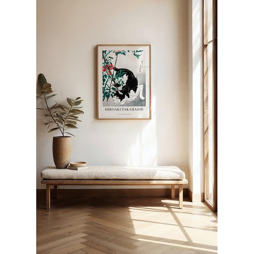 Poster Gallerix Cat With Tomato Plant By Hiroaki Takahashi