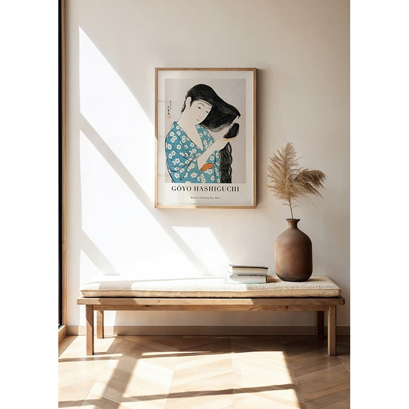Poster Gallerix Woman Combing Her Hair By Goyō Hashiguchi