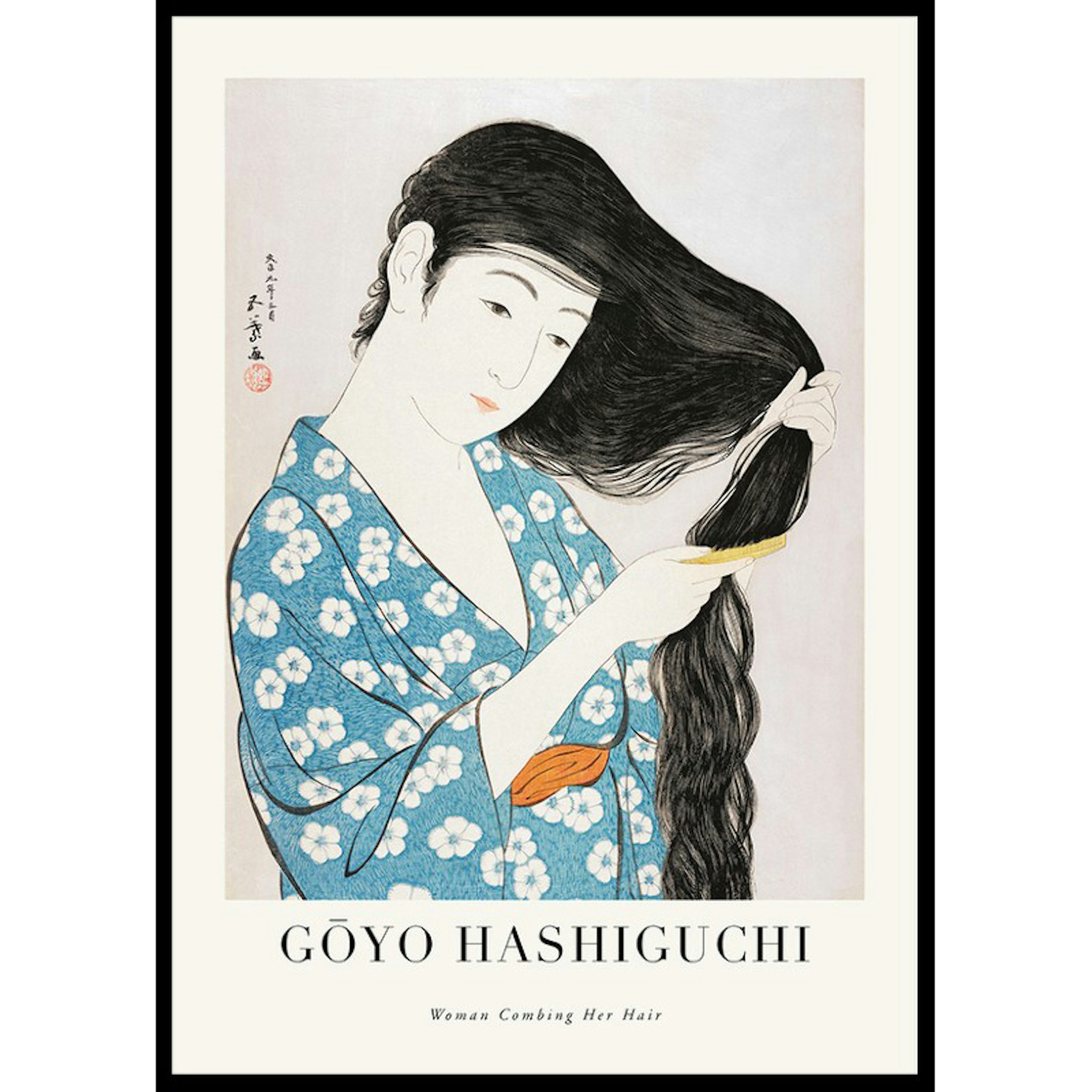 Poster Gallerix Woman Combing Her Hair By Goyō Hashiguchi