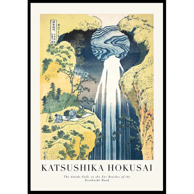 Poster Gallerix The Amida Falls In The Far Reaches Of The Kisokaidō Road By Katsushika Hokusai