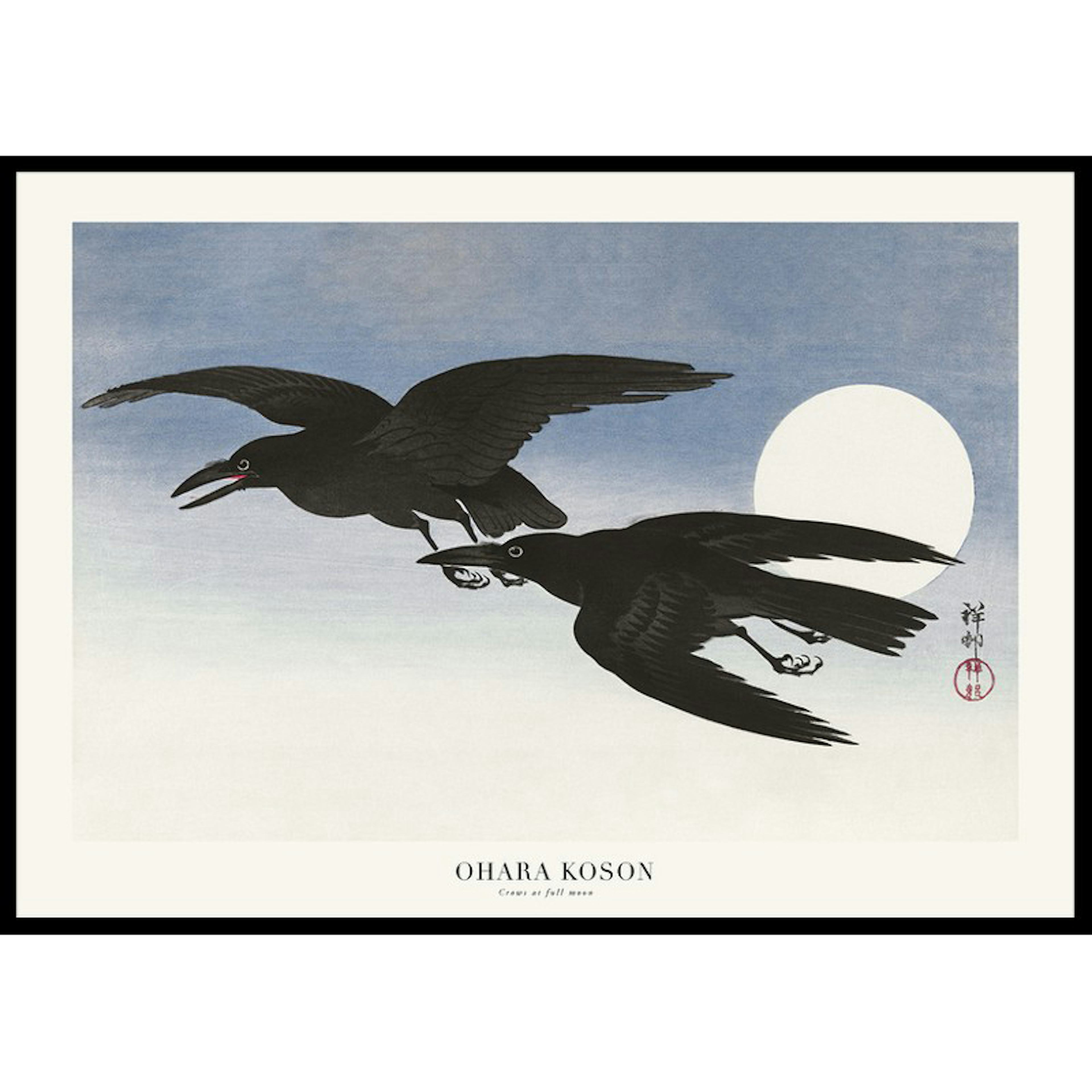 Poster Gallerix Crows At Full Moon By Ohara Koson
