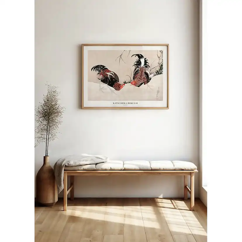 Poster Gallerix Gamecocks By Katsushika Hokusai