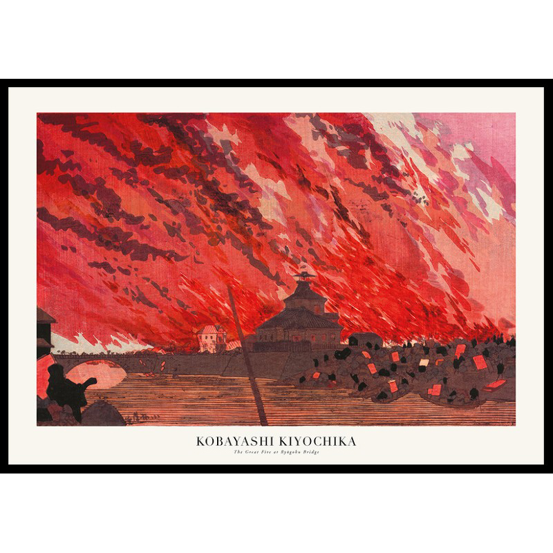 Poster Gallerix The Great Fire At Ryōgoku Bridge By Kobayashi Kiyochika