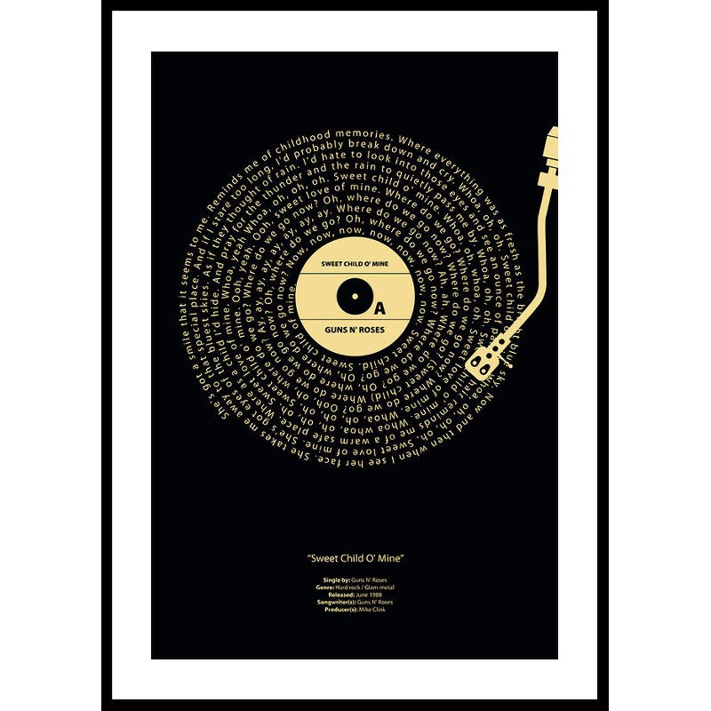 Poster Gallerix Sweet Child O Mine Vinyl By Guns N Roses