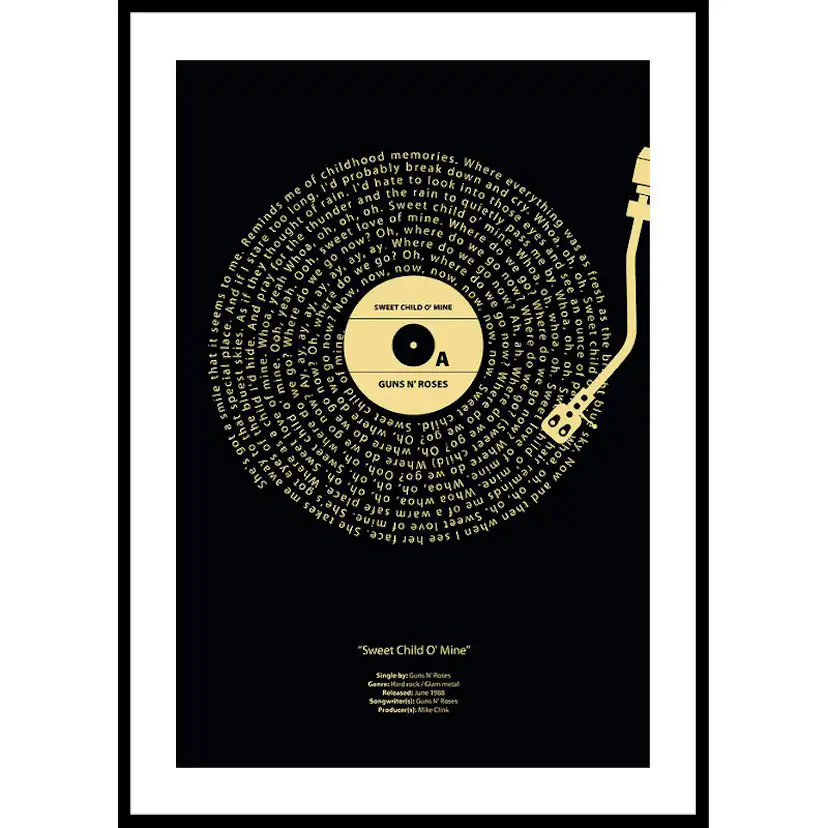 Poster Gallerix Sweet Child O Mine Vinyl By Guns N Roses