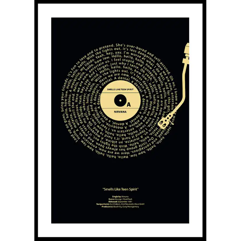 Poster Gallerix Smells Like Teen Spirit Vinyl By Nirvana