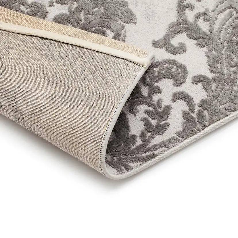 Friezematta KM Carpets Galya Medaljong Grå