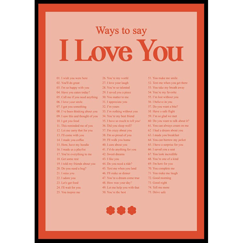 Poster Gallerix Ways To Say I Love You