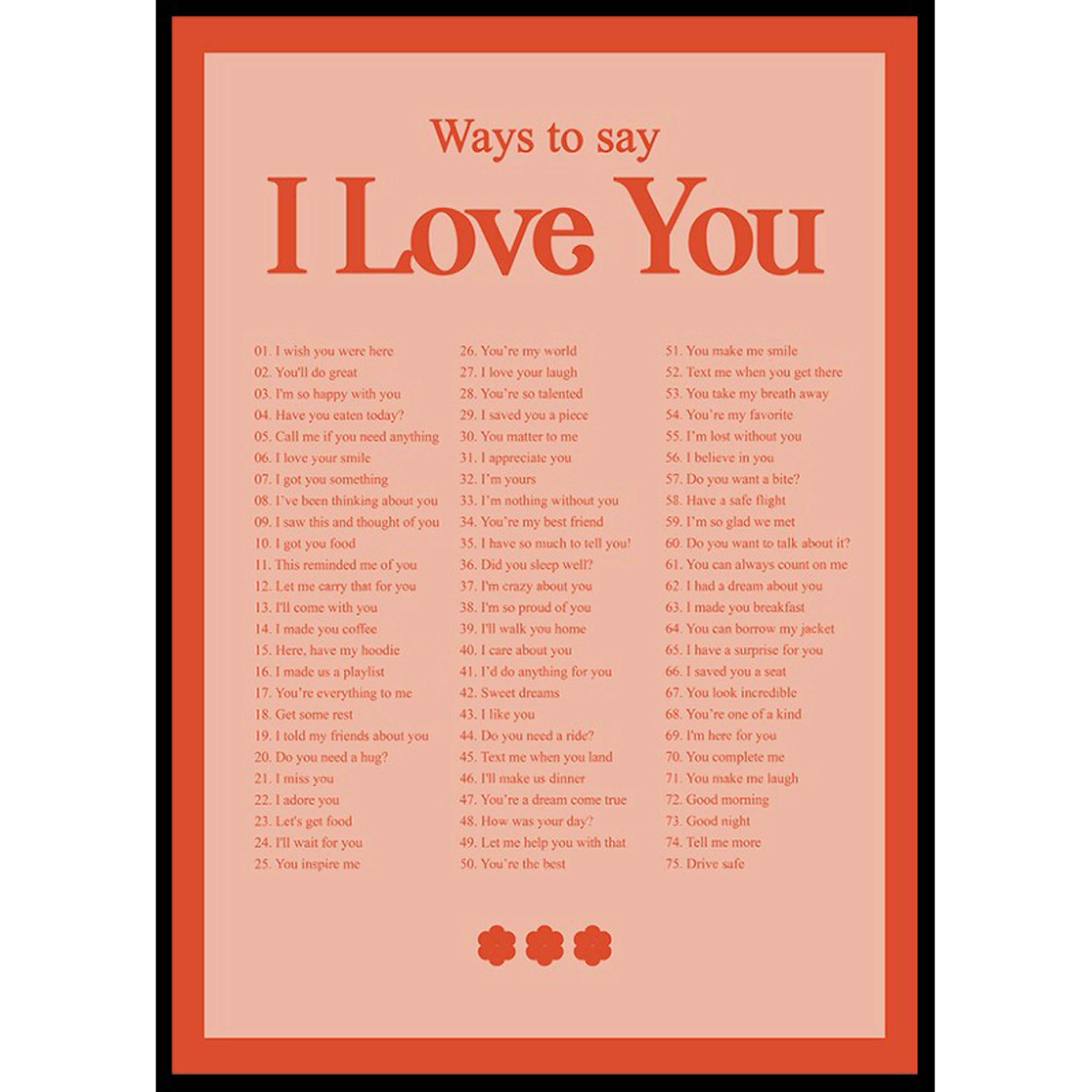 Poster Gallerix Ways To Say I Love You