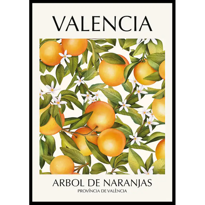 Poster Gallerix Valencia Arbol De Naranjas