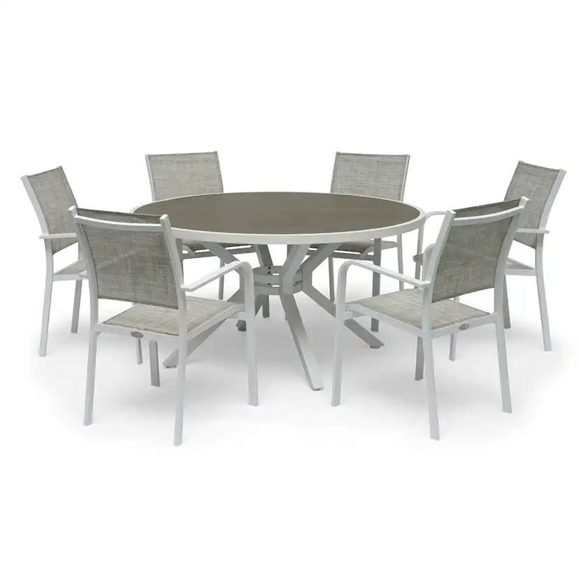 Trädgårdsmatgrupp Hillerstorp Hånger Ø140 cm med 6 st Trädgårdsstolar