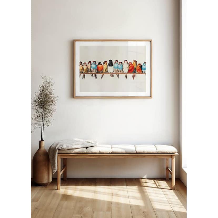 Poster Gallerix Birds In A Row Landscape