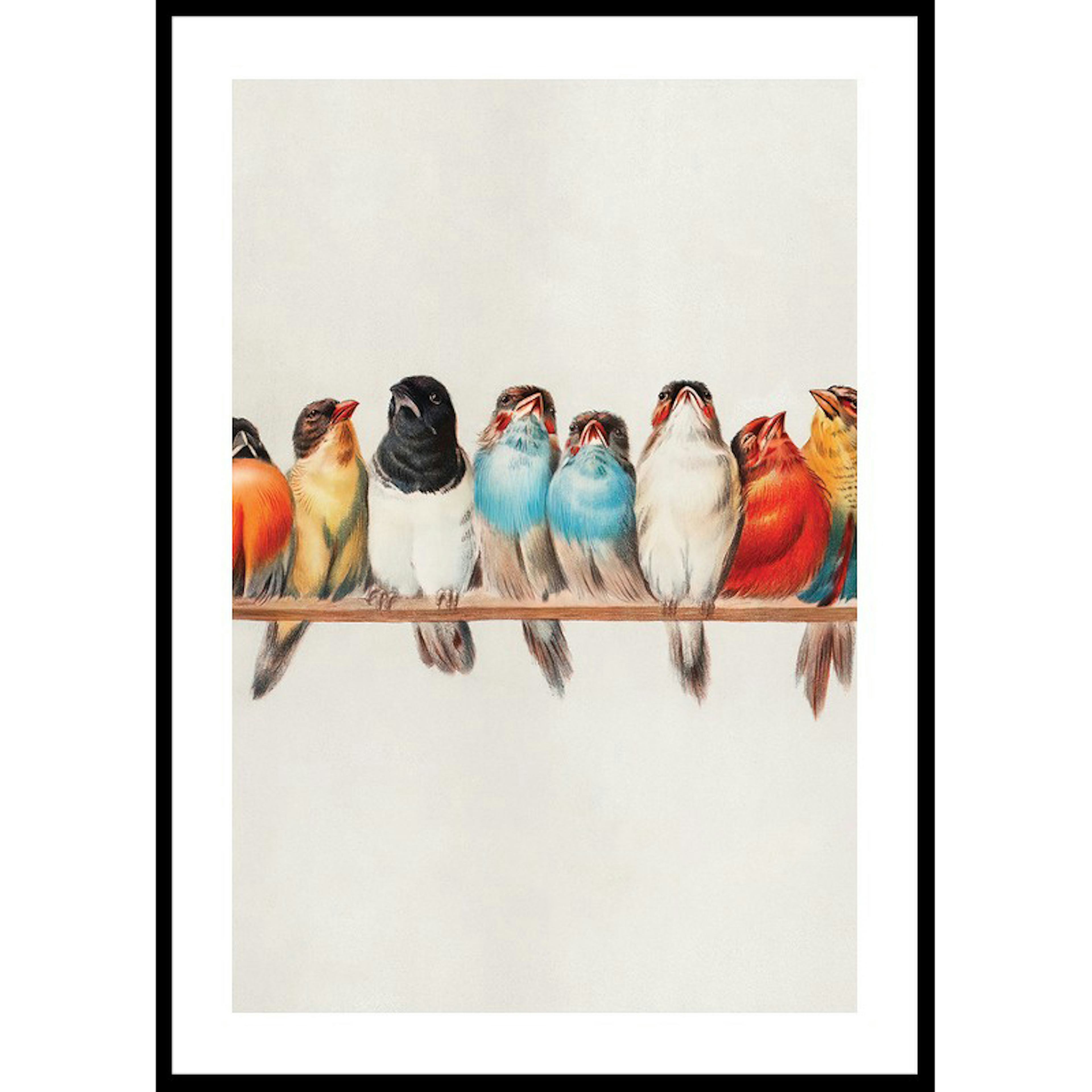 Poster Gallerix Birds In A Row Portrait